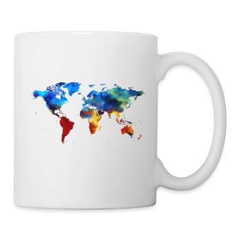 Kontinente in Farbe - Tasse - Weiß - Rechts