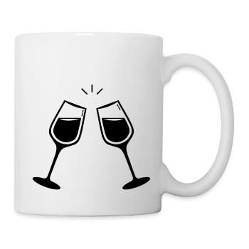 Cheers / Prost /Anstossen - Tasse - Weiß - Rechts