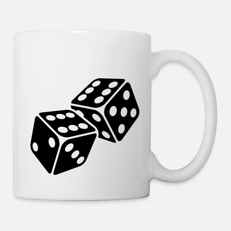 Würfel 6er Pasch - Sechserpasch - Tasse - Weiß
