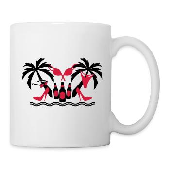21 Palmen Bierflaschen Team Hangover Sex Spaß - Tasse - Weiß - Rechts