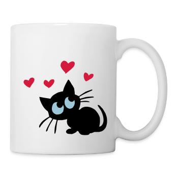 Herzkätzchen - Tasse - Weiß - Rechts