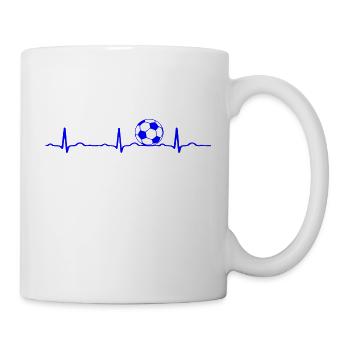 EKG HERZSCHLAG Fußball blau - Tasse - Weiß - Rechts