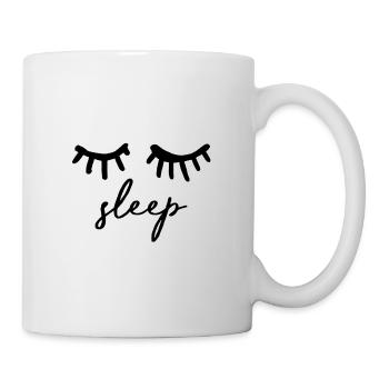 Schlafen Motiv "sleep" mit Wimpern/Augen tumblr - Tasse - Weiß - Rechts
