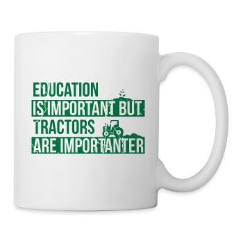 Tractor are importanter farmer farm - Mug - white - Right
