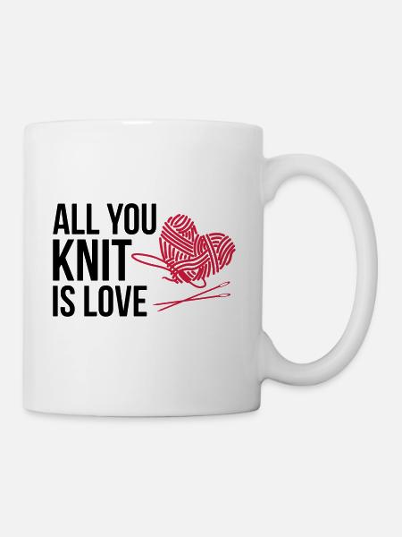 All you knit is love - Tasse - Weiß