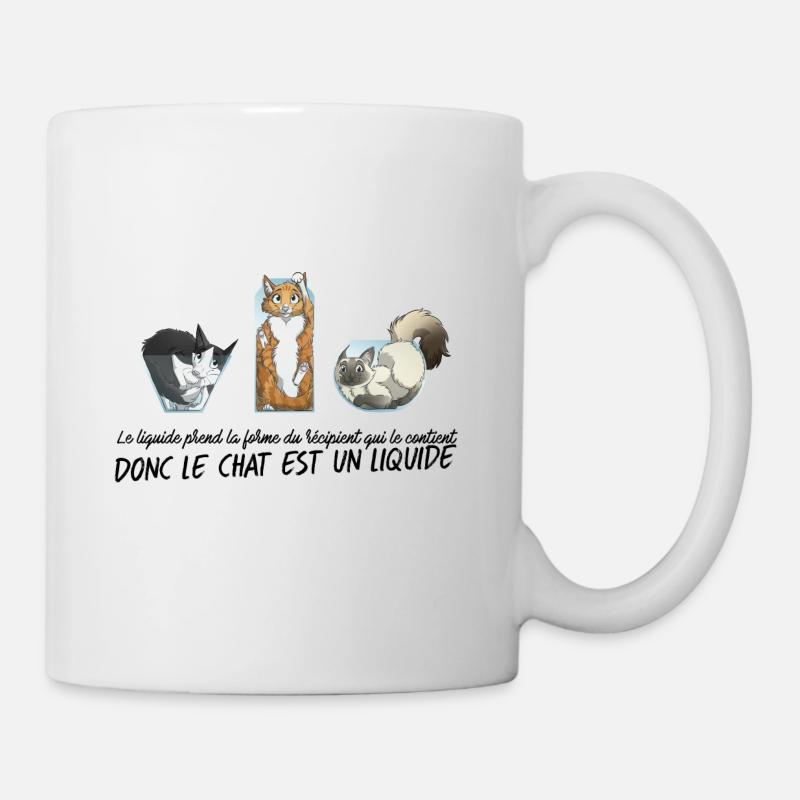 Chat liquide - Noir - Mug blanc - blanc