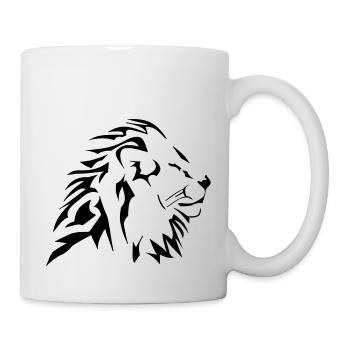 tshirt lion tribal vectoriel - Mug blanc - blanc - Droite