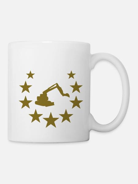bagger star - Tasse - Weiß