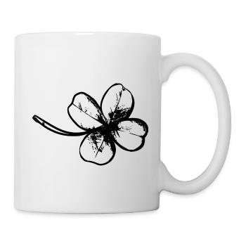 kleeblatt glueck shamrock luck four leaf clover5 - Tasse - Weiß - Rechts