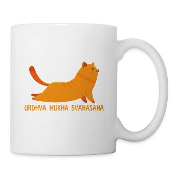 Coole Urdhva Mukha Svanasana Yoga Pose Liebe CatYoga - Tasse - Weiß - Rechts