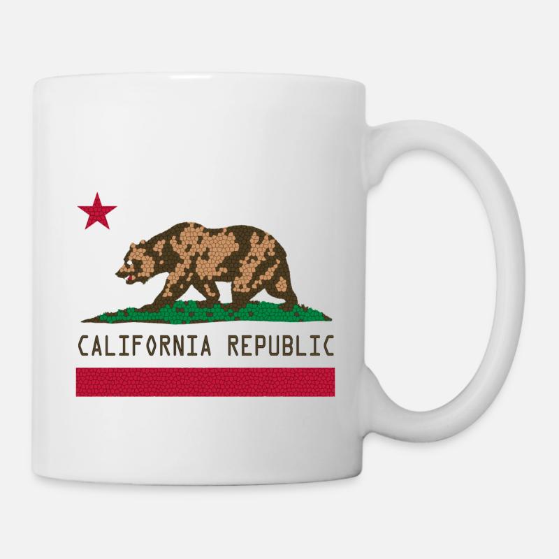 California Pixel Bear - Tasse - Weiß
