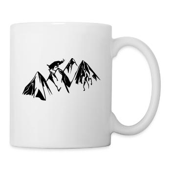 Berg Ziege Wandern Gipfel Geschenk Geschenkidee - Tasse - Weiß - Rechts