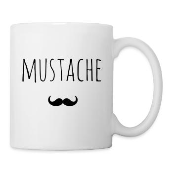 Mustache Bart Geschenk Idee - Tasse - Weiß - Rechts