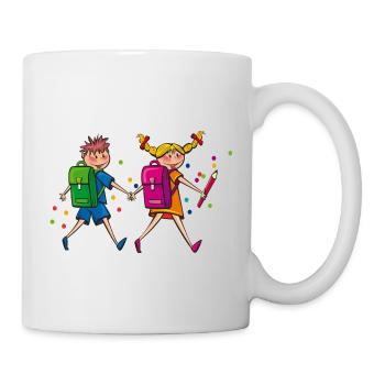 Schulkinder - Tasse - Weiß - Rechts