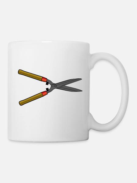 heckenschere strauecher buesche garten pflanzen - Tasse - Weiß