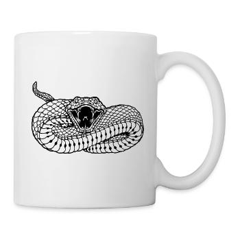Schlange - Schwarz - Tasse - Weiß - Rechts