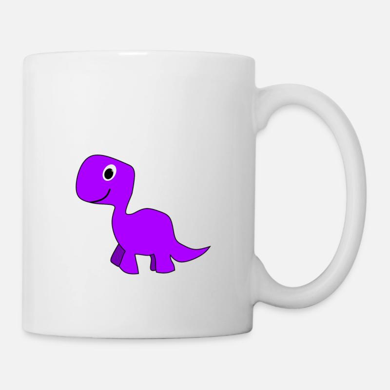 Dinosaure mauve mignon - Mug blanc - blanc