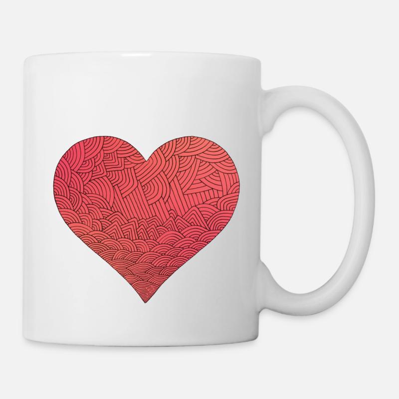 rotes herz red heart valentine valentinstag liebe7 - Tasse - Weiß