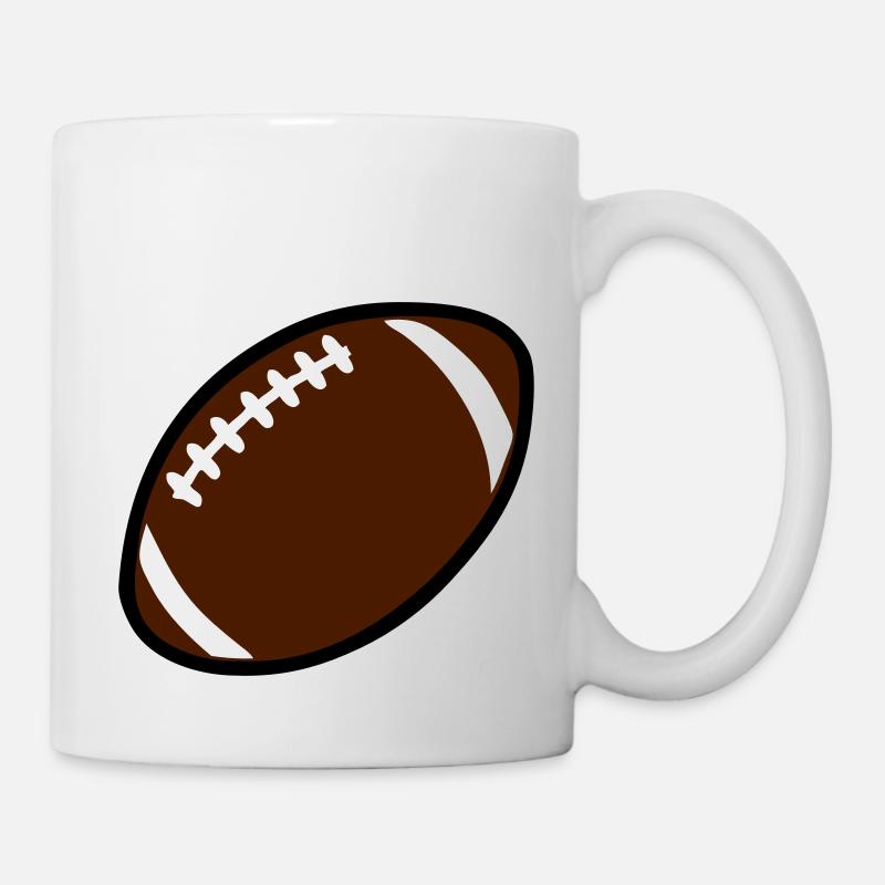Rugby-Ball oder Fußball americain712 - Tasse - Weiß
