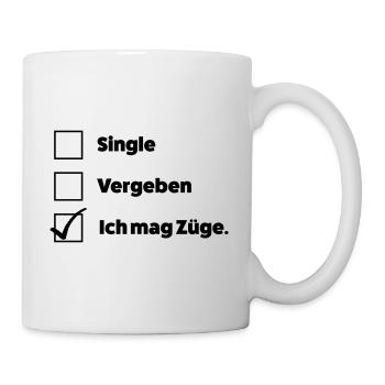 Ich mag Züge - Tasse - Weiß - Rechts