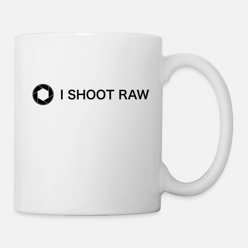 I shoot raw - Tasse - Weiß