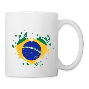 brasilien Flagge Herz-Spiele - Tasse - Weiß - Rechts