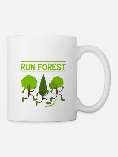 Run Forest Run Jour de la Terre 2018 Chemise - Cadeau - Mug blanc - blanc