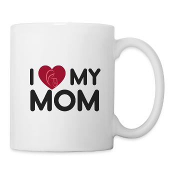 J'aime mon cadeau de fête des mères de maman - chemise - Mug blanc - blanc - Droite