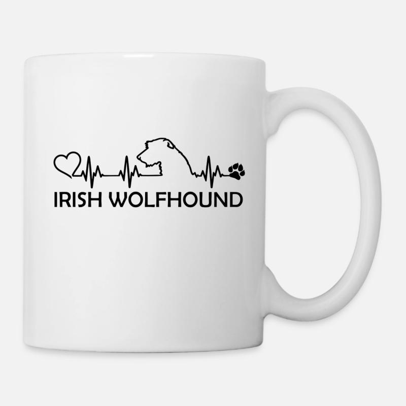 IRISH WOLFHOUND Heartbeat - Tasse - Weiß