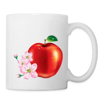 Apple avec la conception de la fleur de cerisier - Mug blanc - blanc - Droite