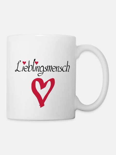 Lieblingsmensch Herz gross - Tasse - Weiß
