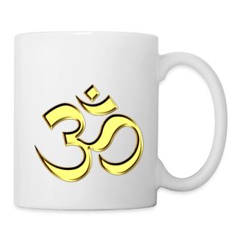 Sacred OM (AUM - I AM), gold, manifestation of - Mug blanc - blanc - Droite