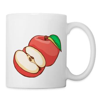 Roter Apfel Äpfel Obst Früchte Frucht - Tasse - Weiß - Rechts