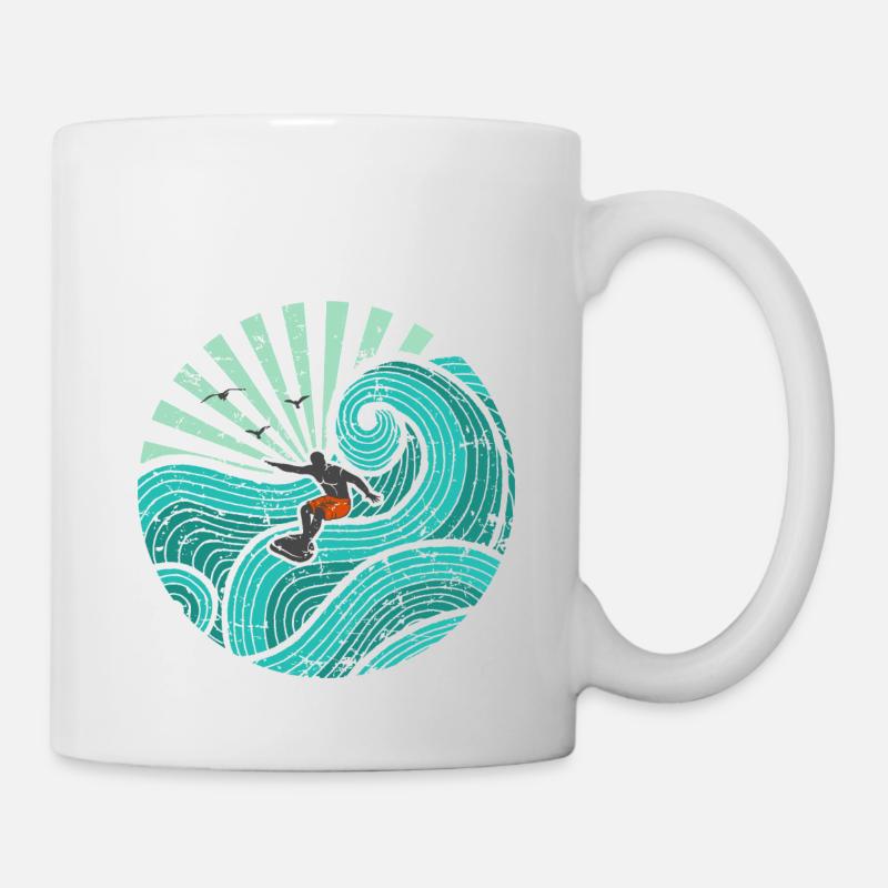 Surfer turquoise - Mug blanc - blanc