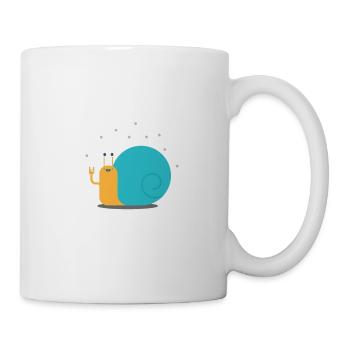 Funny snail cool animal blue yellow white - Mug - white - Right