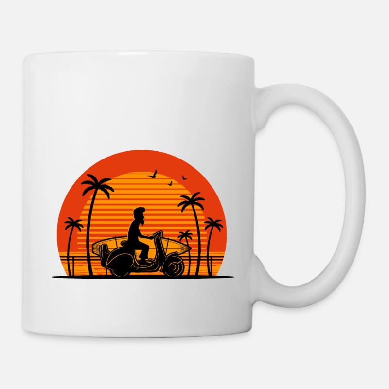 Surfer on scooter - Mug - white