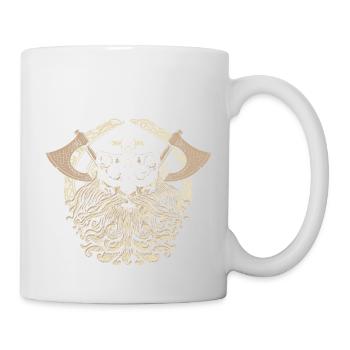 Wikinger Kopf Schädel Bart Walhalla Odin Geschenk - Tasse - Weiß - Rechts