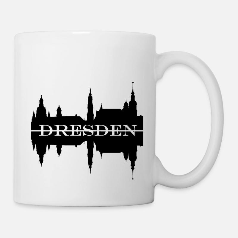 Dresden Skyline Sillhouette - Tasse - Weiß