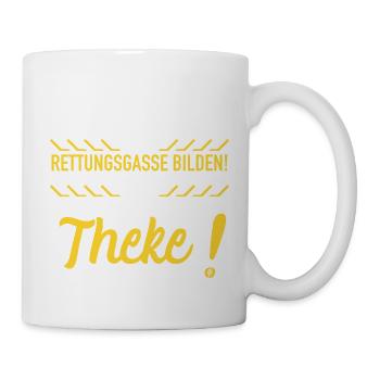 Rettungsgasse Theke Party Geschenk - Tasse - Weiß - Rechts