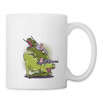 Cat Tyrannosaurus T-Rex anniversaire de cadeau - Mug blanc - blanc - Droite