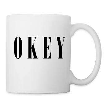 Okey Design - Modern Text, Book, Trend Fashion - Mug - white - Right
