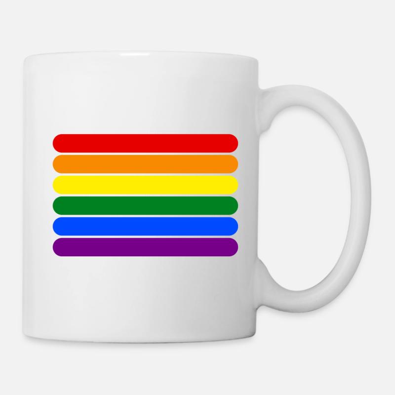 Rainbow Stripes || LGBT lesbian gay bisexual trans - Tasse - Weiß