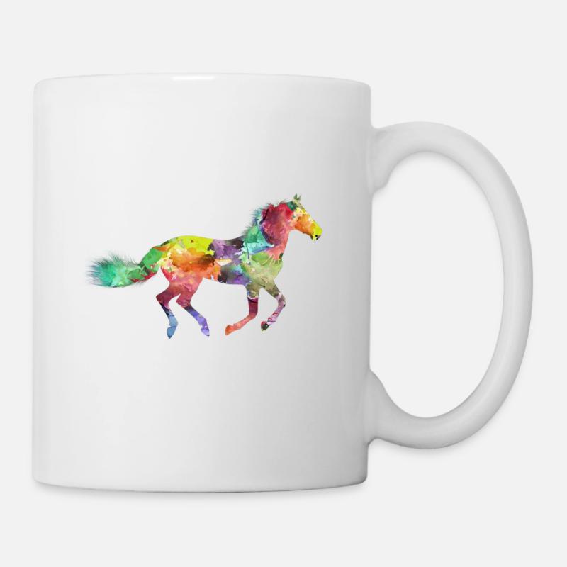 Rainbow Pferd - Tasse - Weiß