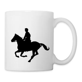 horse_riding_boy Silhouette - Tasse - Weiß - Rechts