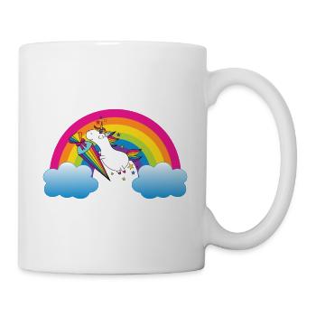 Inscription aux licornes - Mug blanc - blanc - Droite