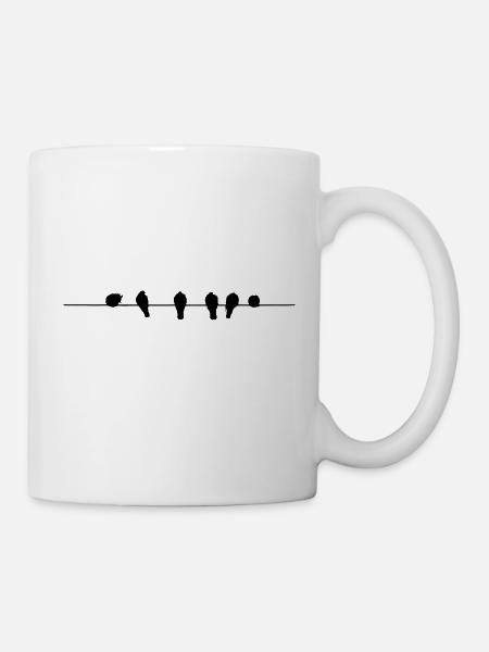 Vögel auf Leitung - Tasse - Weiß