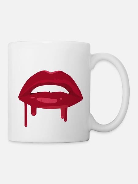 Juicy Lips Rot - Tasse - Weiß