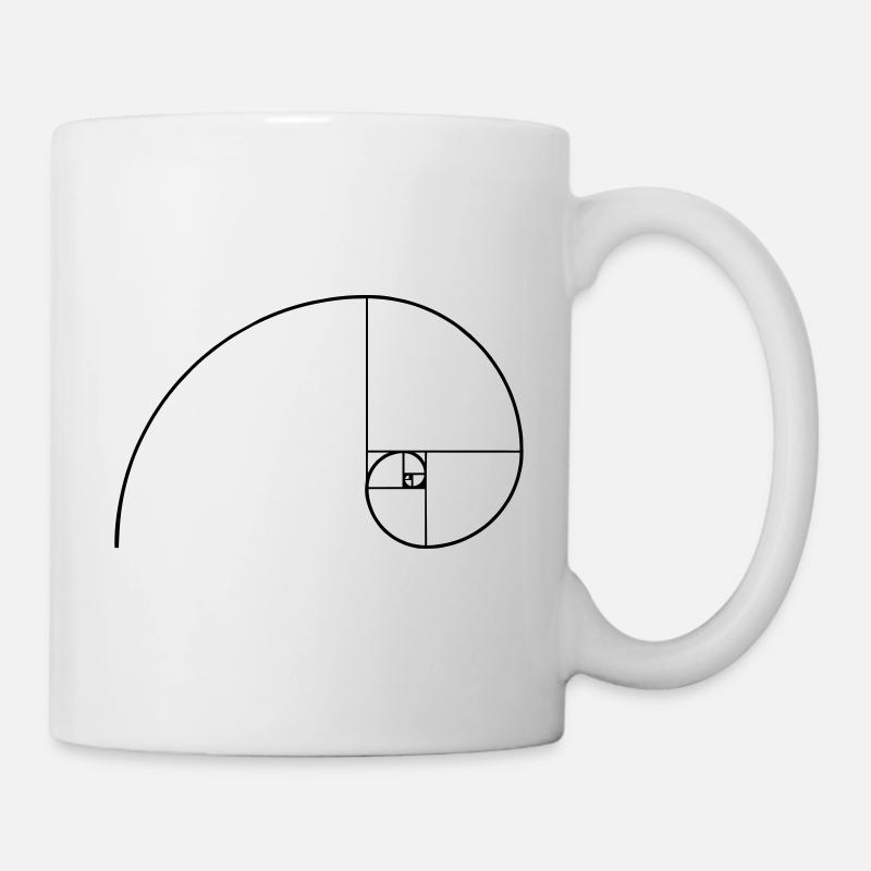 Fibonacci Spiral Math Geometry Character Shapes - Mug - white