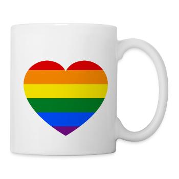 Gay Pride Heart Flag - Mug - white - Right
