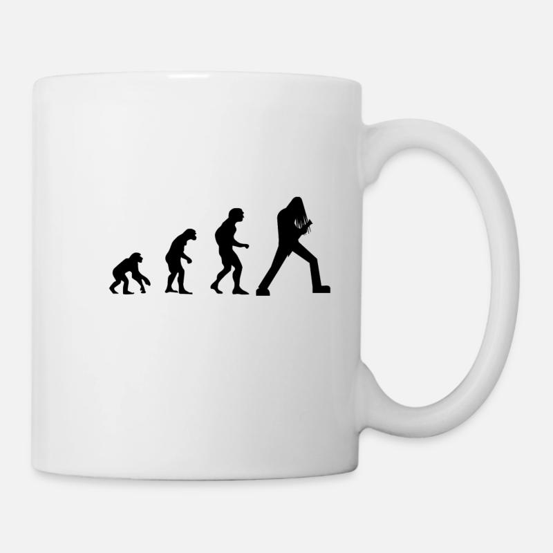 guitar evolution electric guitar hardrock metal - Mug - white
